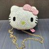 Hello Kitty Diamond Bag Sanrio Cute Cartoon lipstick bag  Fashion Girl Messenger Bag Handmade Diamond Inlaid Handbag Girl Gifts