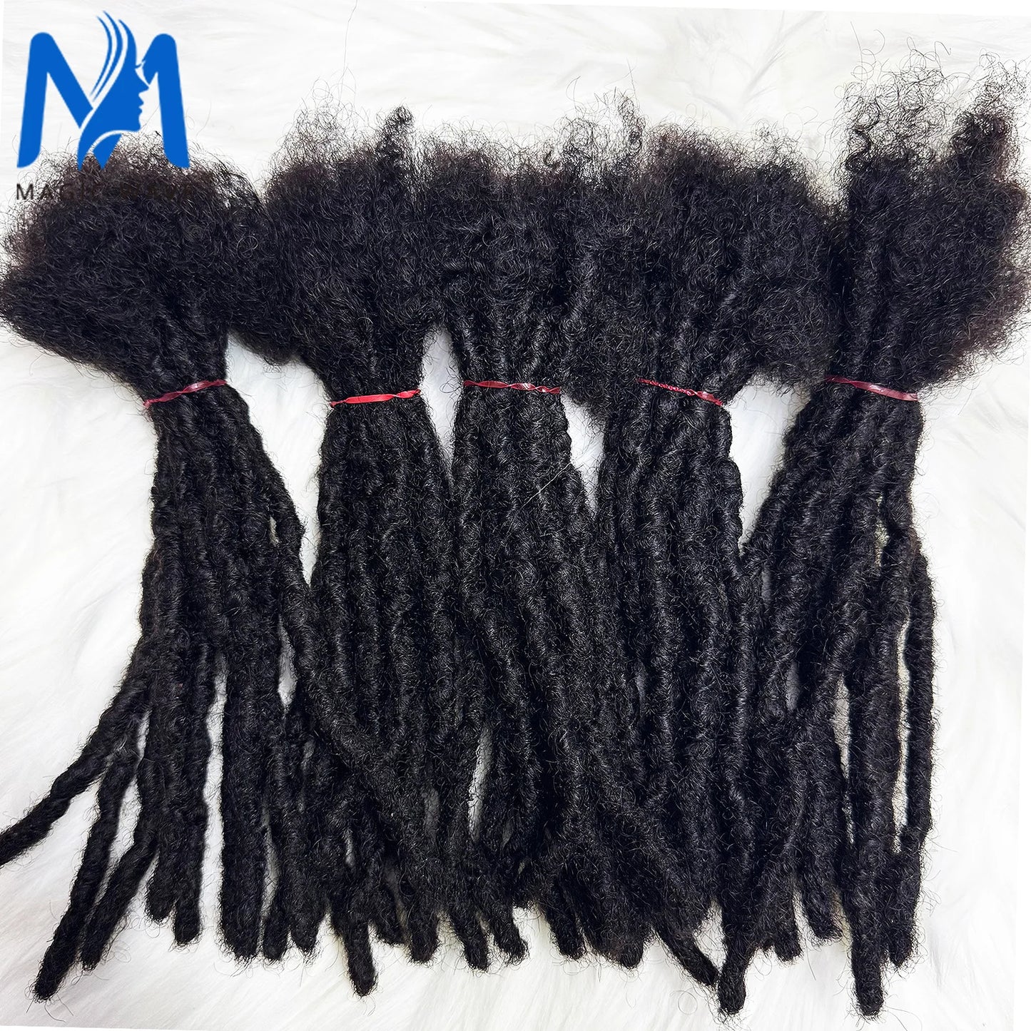 Dreadlock Extension Human Hair 0.6cm Thickness 8 Inch Full Handmade Permanent Locs Can Be Dyed and Bleached for Women Men