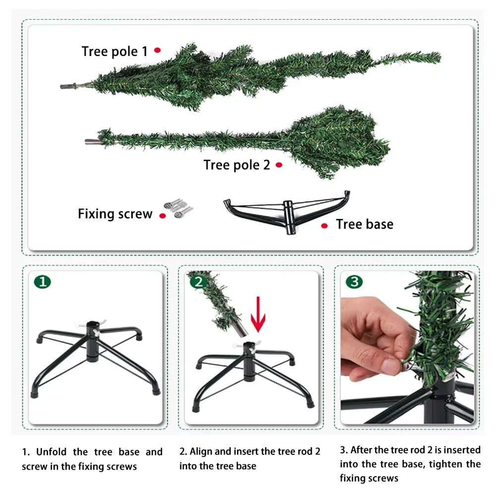 Artificial PVC Christmas Tree with Snow Pine Cones and LED Lights for  Christmas Home Decoration Christmas Tree