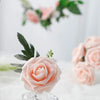 Artificial Flowers 25pcs Real Looking Blush Foam Fake Roses with Stems for DIY Wedding Bouquets Bridal Shower Centerpieces