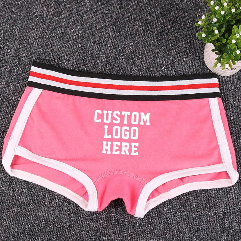 NEW Custom Underwear Girls Cotton Boyshorts Female Underwear Girls Gift Ladies Personalized Boxer Panties Breathable Women's
