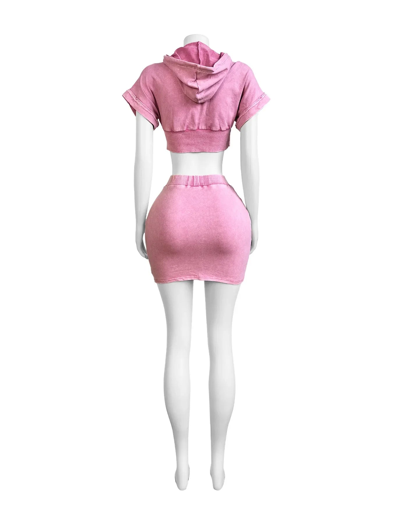 HLJ&GG Fashion Pocket Cargo Hooded Two Piece Sets Women Zip Slim Crop Top And Mini Skirts Outfits Female Washed 2pcs Streetwear