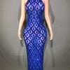 Sparkly Rhinestones Sleeveless Long Dress Elegant Dark Mesh Celebrate Evening Wedding Prom Gown Birthday Dress Photograph Wear