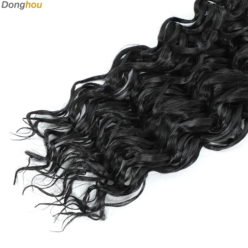 Beach Curl Crochet Hair Gogo Curl Crochet Hair 18 Inch Ombre Brown Blonde Bug Ginger T30 Synthetic Deep Wave Twist Crochet Braid