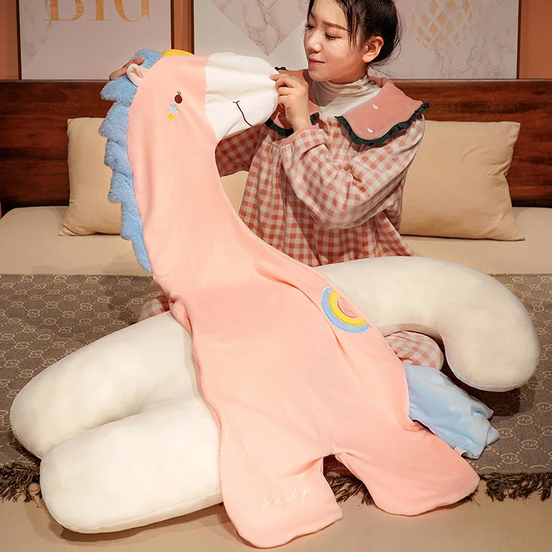 Big Stuffed Animal Plush Giraffe Pillow Cute Large Long Crocodile Toy Kawaii Dinosaur Baby Bed Surround Washable Decor Cushion