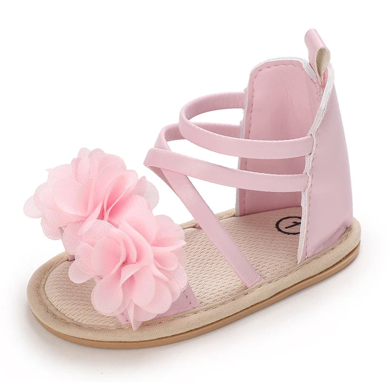 Summer Cool Baby Girl Sandals Fashion Newborn Sandal Idyllic Flower Soft Anti-slip Toddler Rubber Sole Comfortable Shoes