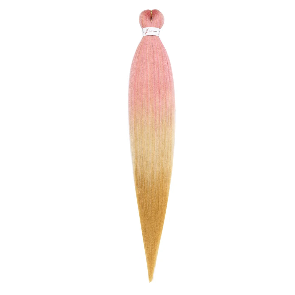 Pre-stretched Braids Synthetic Hair Professional Itch Free Hot Water Setting Fiber 30'' Ombre Yaki Texture Braid Hair Extensions