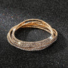 5Pcs/Lot Elastic Crystal Bracelets 2mm Charming Gold Color Crystal Rhinestones Metal Bangle Bracelet Jewelry DIY Gift