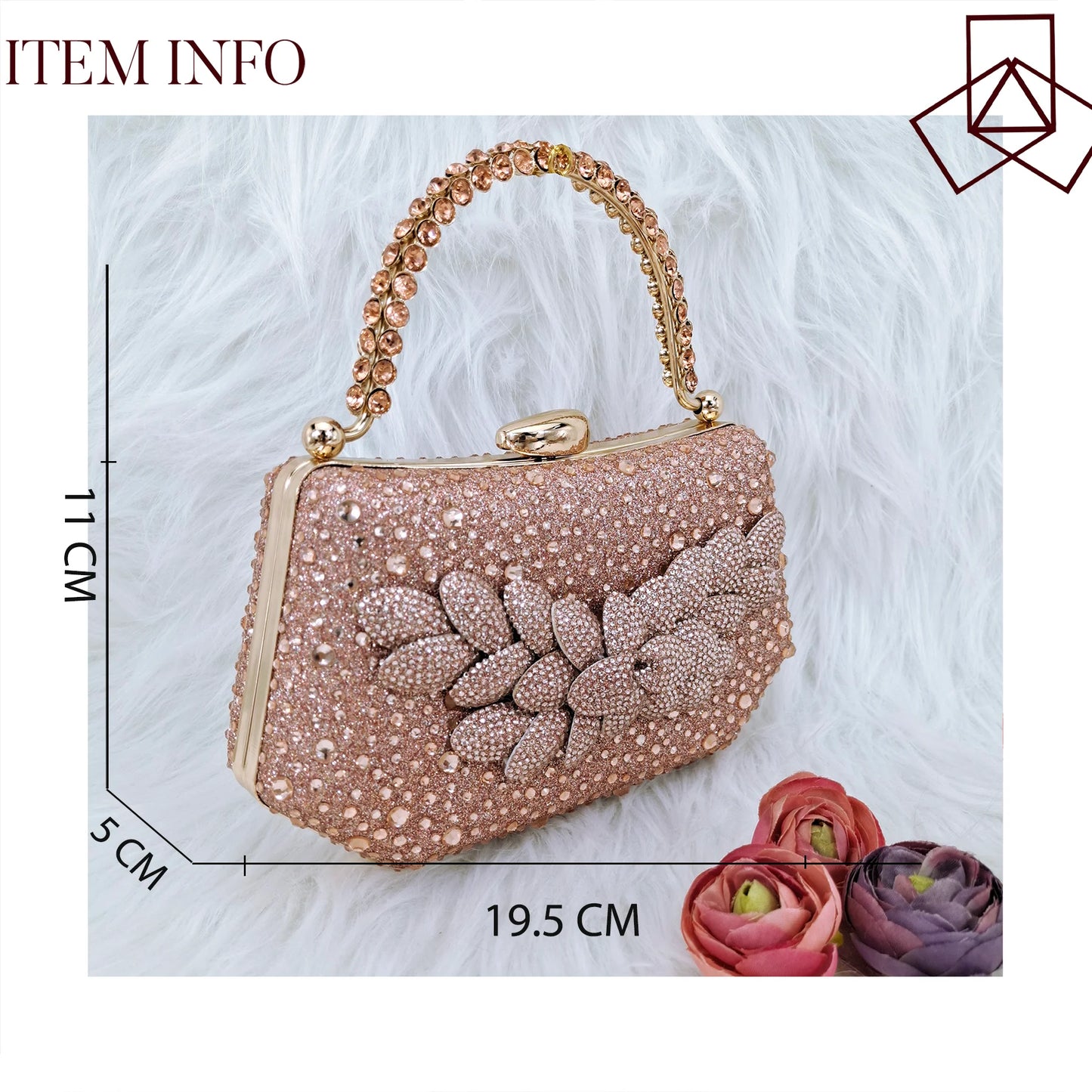 Elegant And Sexy Peach Color High Heels Shoes And Bag With Rhinestone Embellished Toe Is Comfortable Women's Shoes For Party