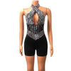 HLJ Gold Woman Evening Party Outfits Rhinestone Crystal Luxury Jumpsuits Women Corset Patchwork Bodycon Rompers Elegant Sexy