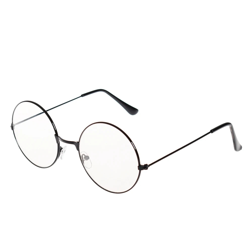 New Metal Frame Glasses Clear Round Lens Eye Glasses for Women Men Large Oversized Eyeware Harajuku Decorative Glasses Gifts