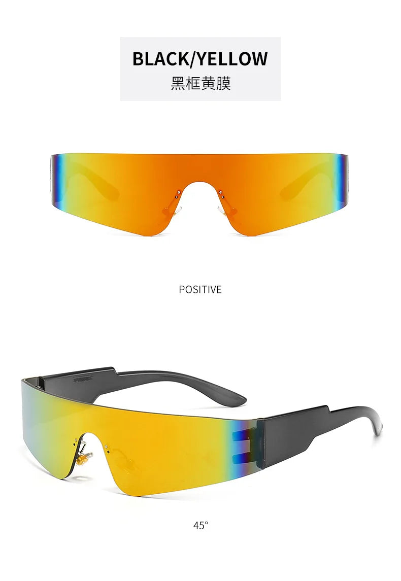 New Fashion Colorful Sports Sunglasses Women Cyberpunk Frameless Sun Glasses Anti Ultraviolet Driving Shades UV400 Oculos De Sol