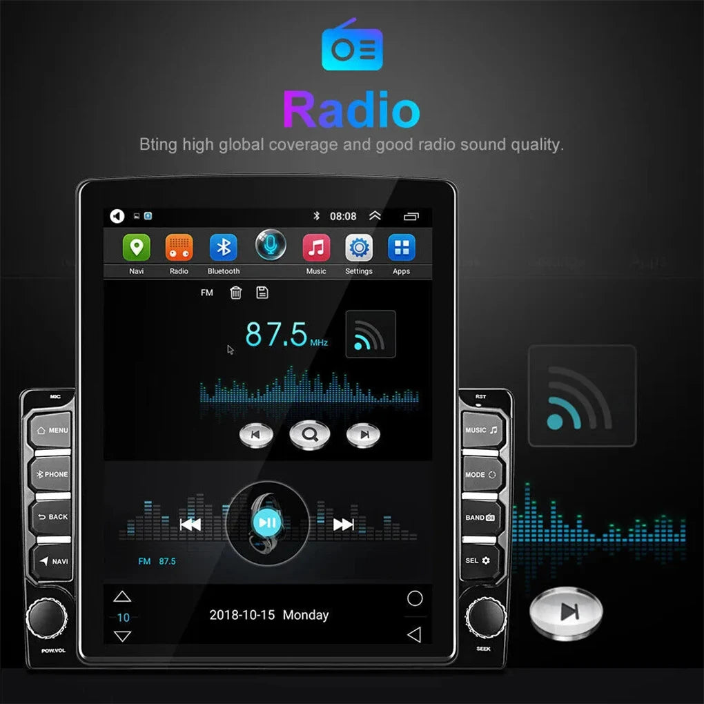 9.7" Universal Car Radio Android 2Din Vertical Touch Screen Multimedia Carplay Autoradio GPS Navi Radio BT DSP Wifi +Camera 2+32