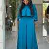 Spring Clothes for Women 2 Piece Sets Women Outfit Lantern Sleeves Suit with Wide Pants and Top High Street Ladies Elegant Sets