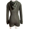 Women's Knitted Ribbed Cargo Pocket Playsuits with Hooded Long Sleeve Top Outfits Jumpsuits Shorts Overalls Birthday Clubwear
