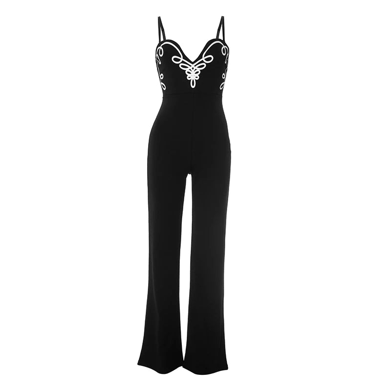 CUTENOVA Women'S Spring Summer Camisole V-Neck Offset Printed Zipper Sleeveless Slim Jumpsuit Fashion  Casual Sexy Jumpsuits