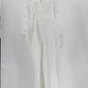 New In Jumpsuit Women White Overalls Party Lace Rompers Bodysuit One Piece Long Sleeve V-neck Long Pants Y2k Elegant Spring Work