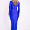Articat Sexy Hollow Out Long Sleeved Elastic Tight Dress Women Pleats Double Layered Female Vestidos Elegant Party Evening Dress
