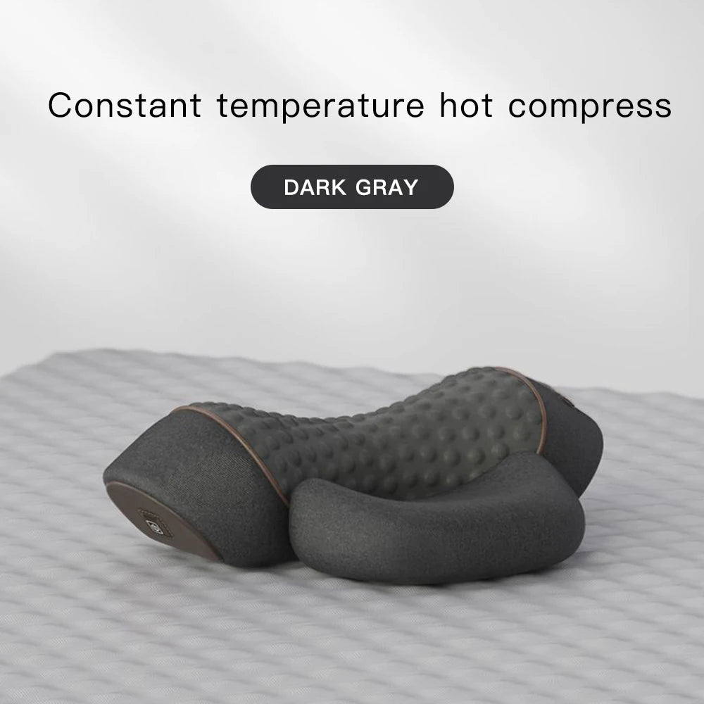 Neck Massager Pillow Cervical Orthopedic Pillow Lifting Traction Relax Hot Compress Vibration Massage Neck Pain Relief