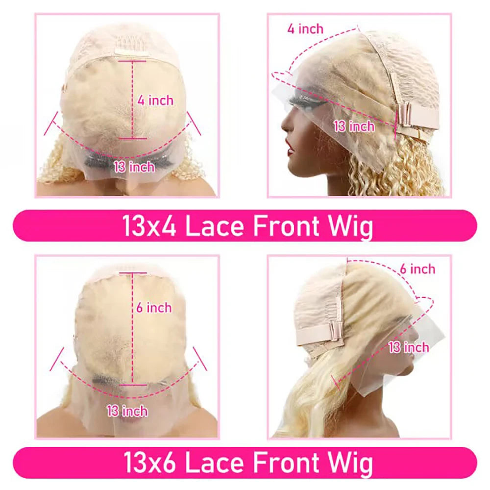 HD Transparent 613 Blonde Straight 200 Density 13x4 13x6 Lace Front Human Hair Wigs For Women Brazilian 360 Lace Frontal Wig