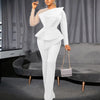 Luxury Jumpsuits & Rompers for Women Round Neck Beaded Transparent Sleeve High Waisted Elegant Female Birthday Party Overalls