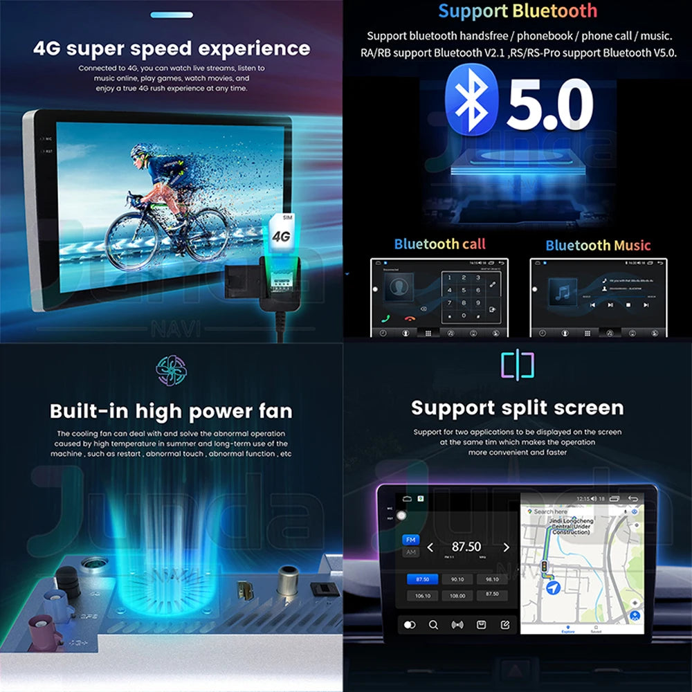 Android 14 Car Radio Multimedia Player For Jeep Compass Grand Cherokee Wrangler Chrysler Sebring Town Country Dodge Charger QLED