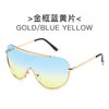 Metal Oversized Punk Sunglasses Women Semi Rimless Goggles Shield Lens Designer Big Shades Female Fashion Accessories