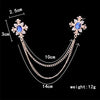 Fashion Tassel Crystal Cross Chain Brooch Women's Shirt Collar Pins and Brooches Personality Lapel Pin Buckle Women Accessories