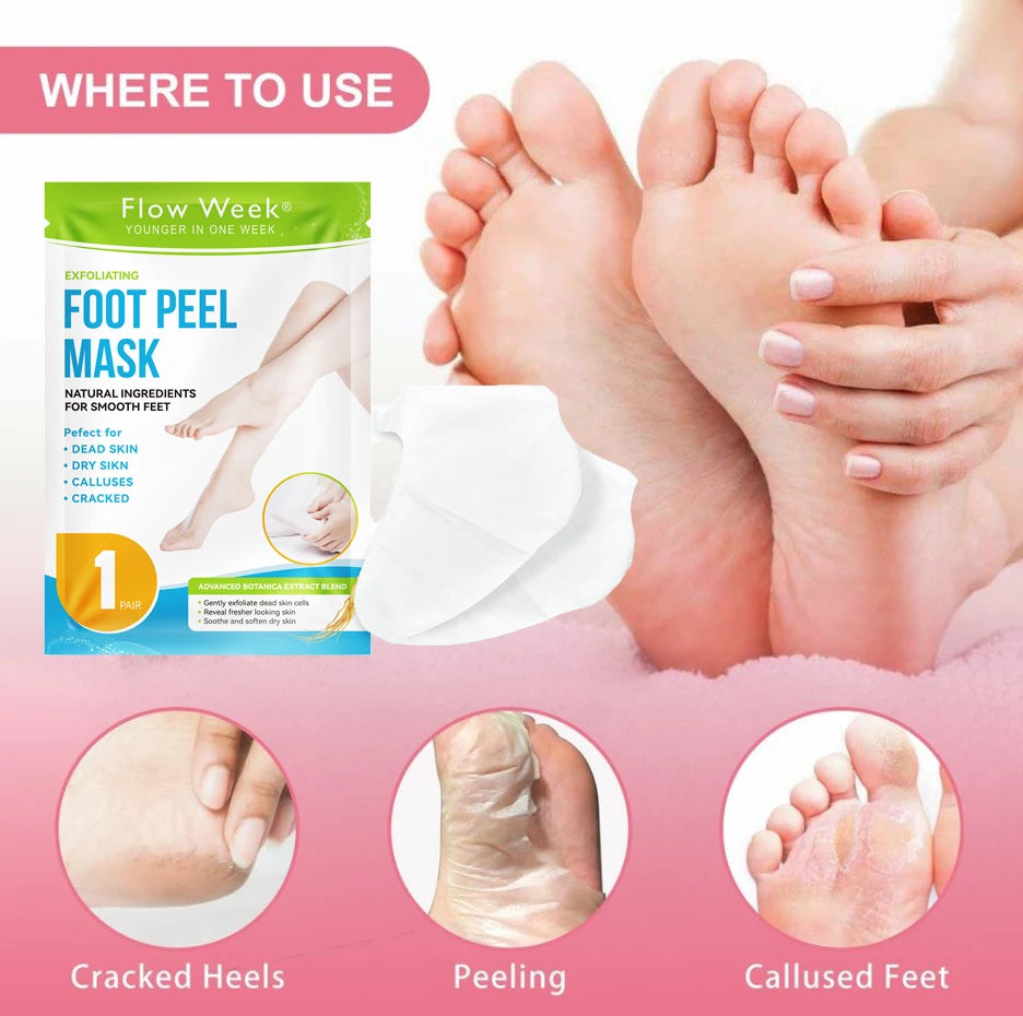 Foot Peel Mask, Exfoliating Peel Off Calluses Dead Skin Callus Remover Dry Cracked Feet, Baby Soft Smooth Touch Feet Skin