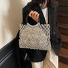 MOODS Handmade Woven Design Round Handle Handbags For Women Eco-friendly Craft Paper Hollow-out Luxury Designer Top-handle Bags