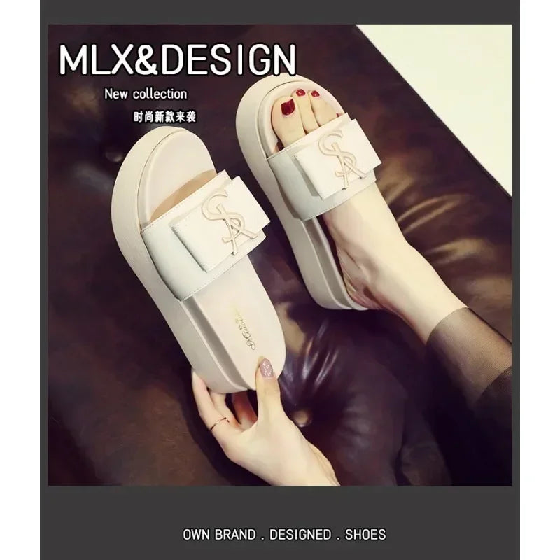 Slippers Summer Shoes Women Platform Design Slides Fashion Letters Ladies Shoes Casual Slipper Indoor Non-slip Slippers Sandals