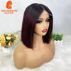 Super Double Drawn Bone Straight Vietname 4x4 Bob Wig with 100% Human Hair Nature Black 250% Density For Black Women