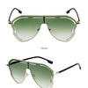 Oversized Hollow One-Piece Sunglasses Women Big Frame 2024 Luxury Brand Special-Shaped Sun Glasses For Ladies Eyewear Shades