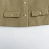 MUJER 2025 Cropped Tweed Jacket Woman Coat Button Long Sleeve Elegant Jackets For Women Short Coats Fashion New In Outerwears