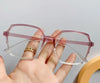 Fashion Anti Blue Light Glasses Ultra-Light Transparent Korean Gradient Big Square Frame Men Women Eye Protection Spectacles