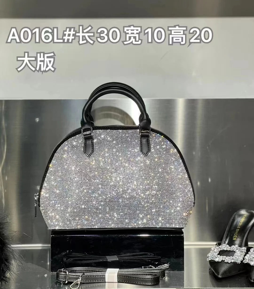 Luxury Crystal Shiny Rhinestone Diamond Bucket Bag Female Bling Evening Bag Lady Purse Women's Handbag Shoulder Messenger Bag