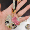 Hello Kitty Diamond Bag Sanrio Cute Cartoon lipstick bag  Fashion Girl Messenger Bag Handmade Diamond Inlaid Handbag Girl Gifts
