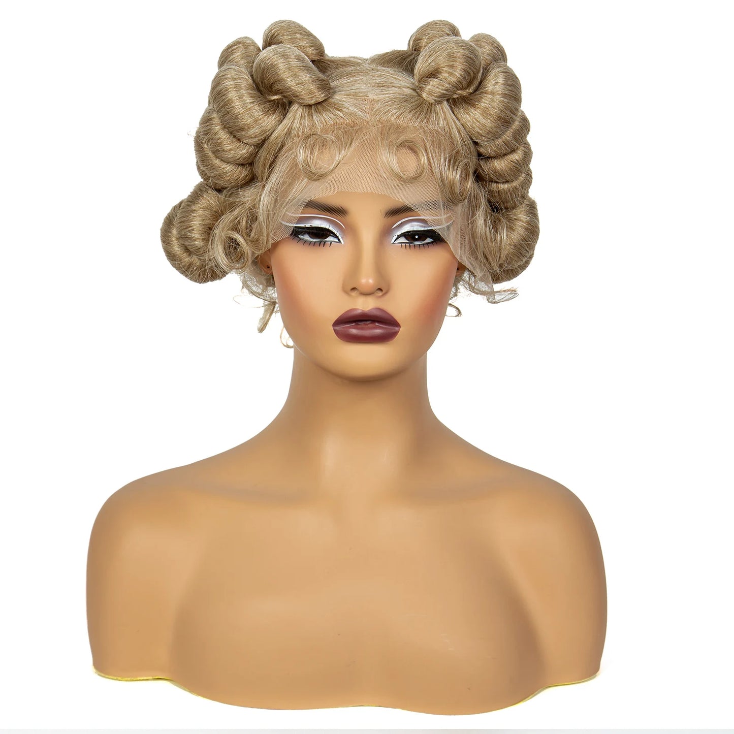 Natural Color 6Inch Transparent Full Lace Braided Wigs Short Cute Handmade Bantu Synthetic Braided Lace Wigs Knotless Braids Wig