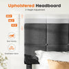 JHK Queen Bed Frame with Headboard No Box Spring Needed Linen Upholstered Wooden Platform Bed Frame with Wood Slats Support