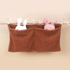 New Thick Plush Baby Crib Hanging Storage Bag Portable Double Pockets Newborn Cot Toy Organizer Bag Bed Headboard Storage Pouch