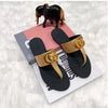 2025 High quality jacquard embroidery thick sole wedge sandals set feet women's fashion casual flip-flops