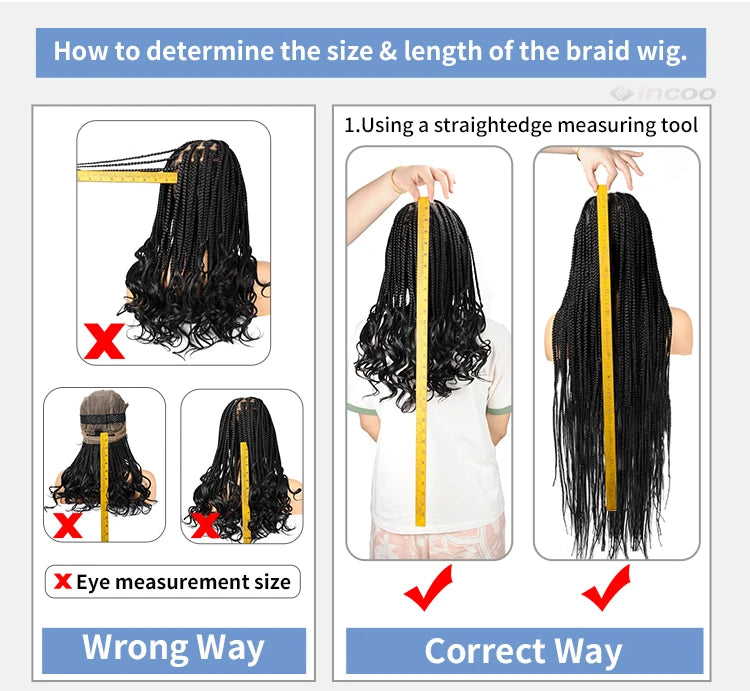 Boho Box Braided Wigs Curly Hair Synthetic Full Lace Front Wigs for Black Women Goddess Locs Braid Wig Bohemian Box Braid Wig