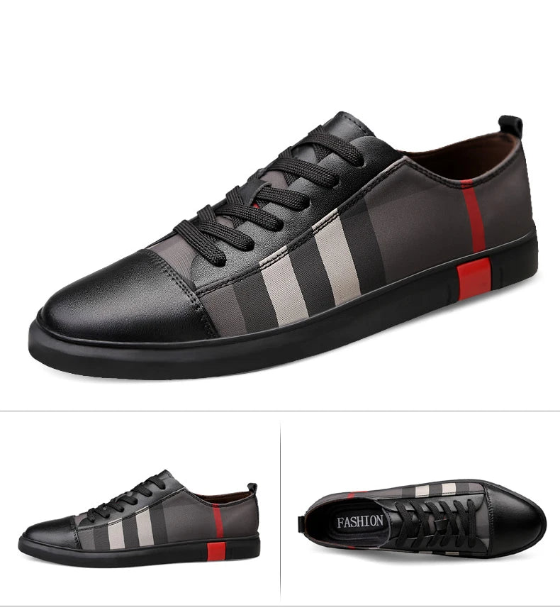 2022 New Fashion Mens Breathable Skateboard Shoes Men Fashion Sneakers High Quality Trainers Shoes Casual Genuine Leather Shoes
