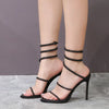 Eilyken Summer Street Style CRYSTAL Ankle Strap Women Sandals Sexy Open Toe Thin High Heels Party Banquet Prom Shoes