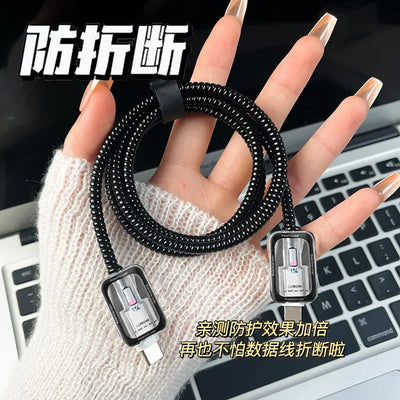 Charger Protector Case for IPhone 15 14 13 12 Pro Max 18/20W Charger Case Shell USB Cable Cover Charging Data Cord Winder Wrap