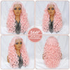 Latisha 13X6 HD Synthetic Lace Front Wigs Curly Pre Plucked Lace Frontal Wig with Bangs for Women Highlight with Babyhair 24Inch