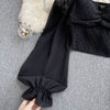SINGREINY Polka Dot Folds Short Blouse Summer Slash Neck Long Sleeve Women Tie Halter Elastic Waist Fashion French Beach Top