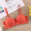Explosive French Simple British Ice Silk Bra One Piece Thick Cup Girls Gathering No Steel Rings Women's Underwear