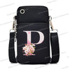 Women‘s Messenger Bag Small Handbag Crossbody Shoulder Wallet for Phone Sakura 26 Alphabet Print Coin Purse Ladies Card Holder