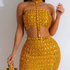 Sexy halter rhinestone mini summer dress women elegant bodycon night club party dresses woman short evening dresses vestidos HL